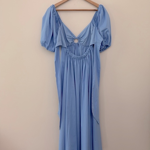 Abercrombie & Fitch O-Ring Puff Sleeve Midi
Dress Tie Back Bow Blue Size XS - Picture 13 of 16